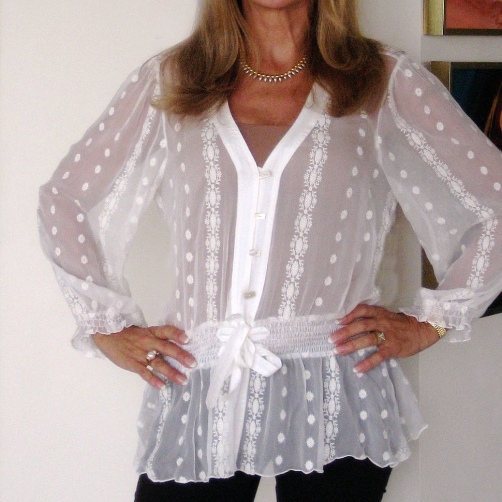 White embroidered blouse